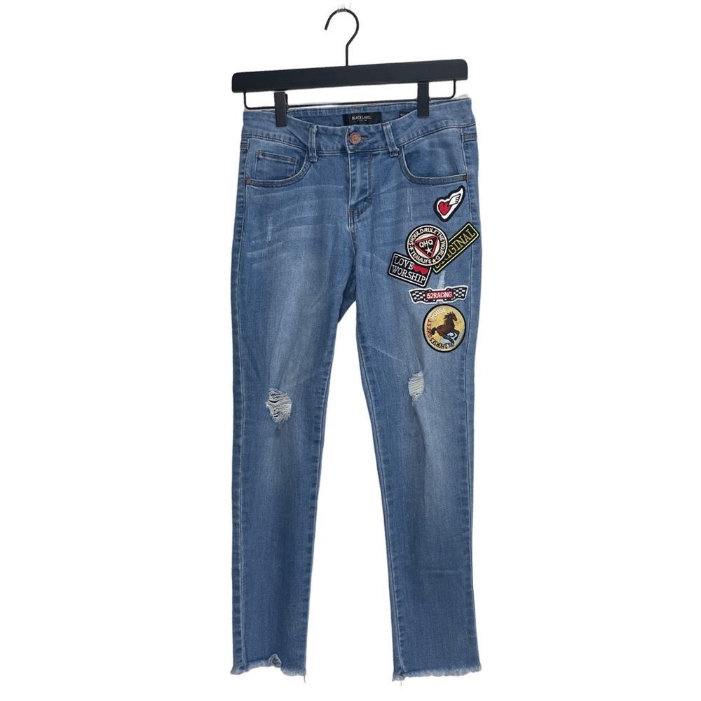 Black Label Jeans With Patchwork Sz 7